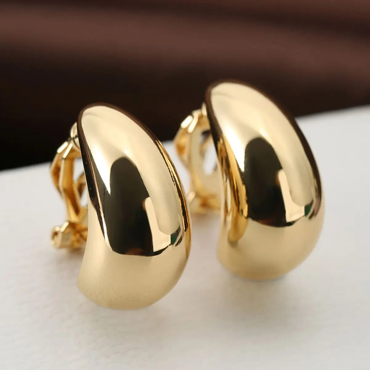 French Light Luxury Droplet shaped Ear Clip with No Ear Holes, High Grade, Simple and Smooth Female Earrings-Dollar Bargains Online Shopping Australia