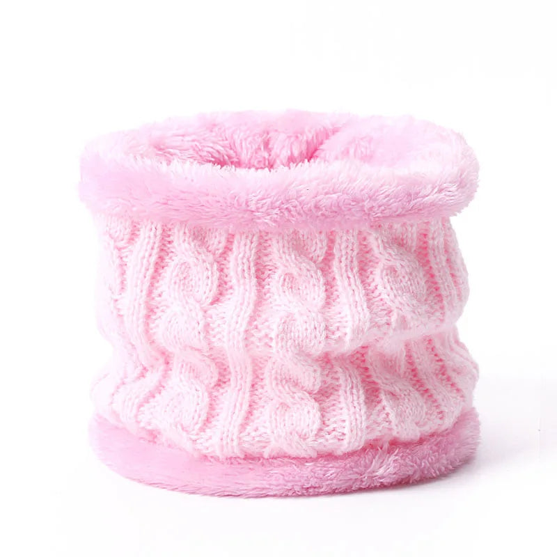 Warm Winter Baby Hats with Scarves for Kids Wool Pompom Baby Hat Children Bonnet Cap Boys Girls Knitted Scarf Gloves Beanie Caps-Dollar Bargains Online Shopping Australia