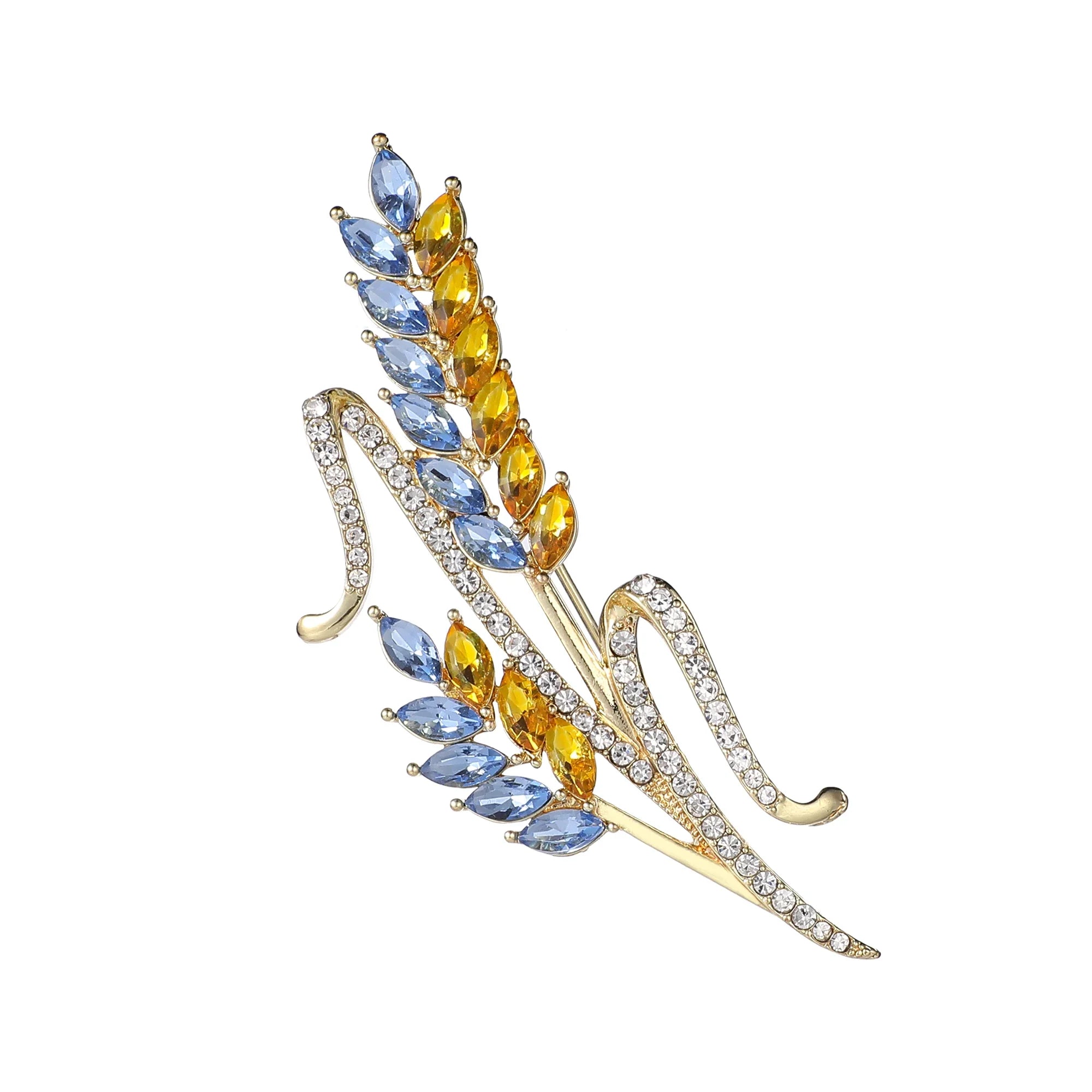 Brooch Men Women Meaningful Wheat Flag Rhinestone Badge Delicate Gift For New Year-Dollar Bargains Online Shopping Australia