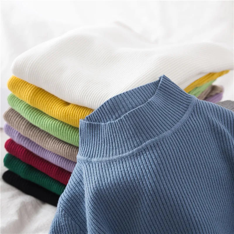 Women Turtleneck Sweater Knitted Soft Pullovers cashmere Jumpers Basic Solid Soft Sweaters Women Autumn Winter Casual Top-Dollar Bargains Online Shopping Australia