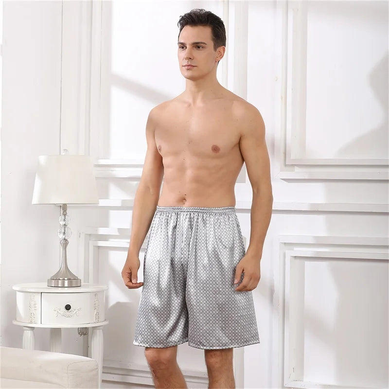 Men Casual Home Nightwear Satin Pajamas Shorts Pyjamas Sleep Bottoms Boxers Short Pants Lounge Homewear-Dollar Bargains Online Shopping Australia