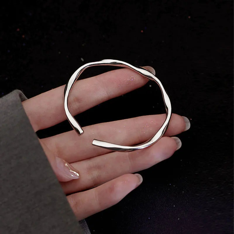Minimalist Silver Plated Mobius Infinity Loop Cuff Bracelet for Women Trendy Vintage Cuff Bangles Party Jewelry Gift-Dollar Bargains Online Shopping Australia