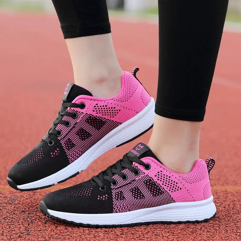 Women's Casual Flats Air Mesh Breathable Trainers Ladies Shoes Female Sneakers Women Basket