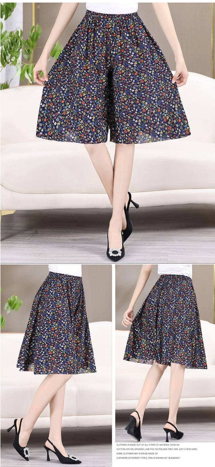 Women's Pant Skirt Flower Print Women's Short Skirt Classic Home Leisure Breathable-Dollar Bargains Online Shopping Australia