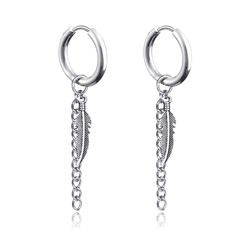 Punk Gothic Stainless Steel Drop Earrings Studs for Women Men Gothic Street Pop Hip Hop Rock Ear Jewelry Gift-Dollar Bargains Online Shopping Australia