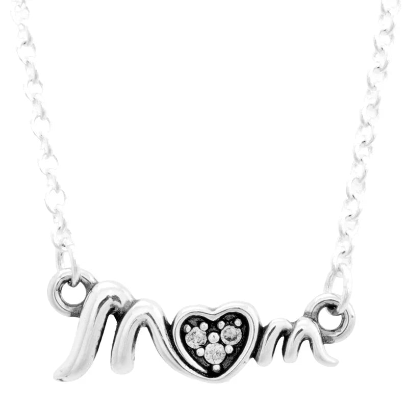 Timeless Elegance Elevated Heart Mum Infinity Heart Loved Script Necklace 925 Sterling Silver Necklace For Women Gift Jewelry-Dollar Bargains Online Shopping Australia