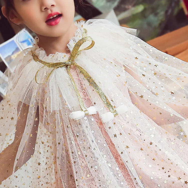 Christmas Halloween Girls Cloak Outerwear One Size Sequins Shawl Kids Coat for Birthday Party Beach Rainbow Princess Costume-Dollar Bargains Online Shopping Australia