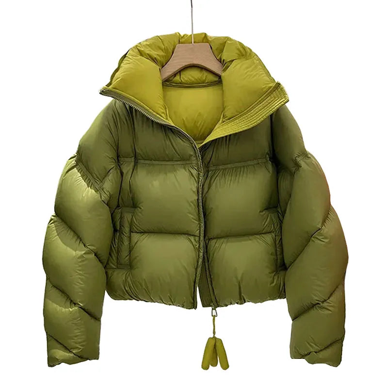 Warm Women's Down Jacket Stand Collar Windproof Short padded jacket Thicken Winter Jacket Korean Loose Parkas Coat Women outwear