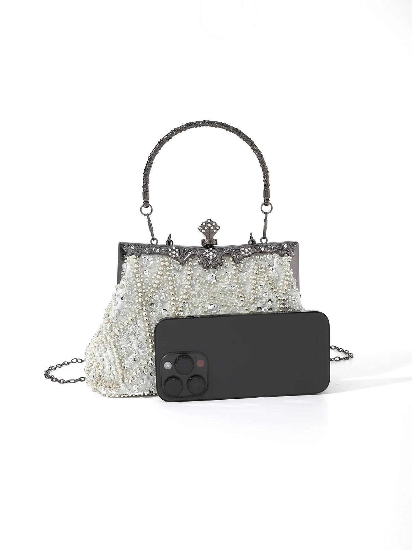 vintage Heavy industry embroidery flower beaded hand-held evening bag for party