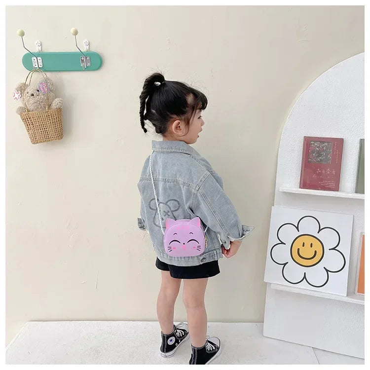 Small Bag Cute Cartoon Cat Children Messenger Bag Kids Fashion Coin Purses Bags for Girls Handbags Mini Children