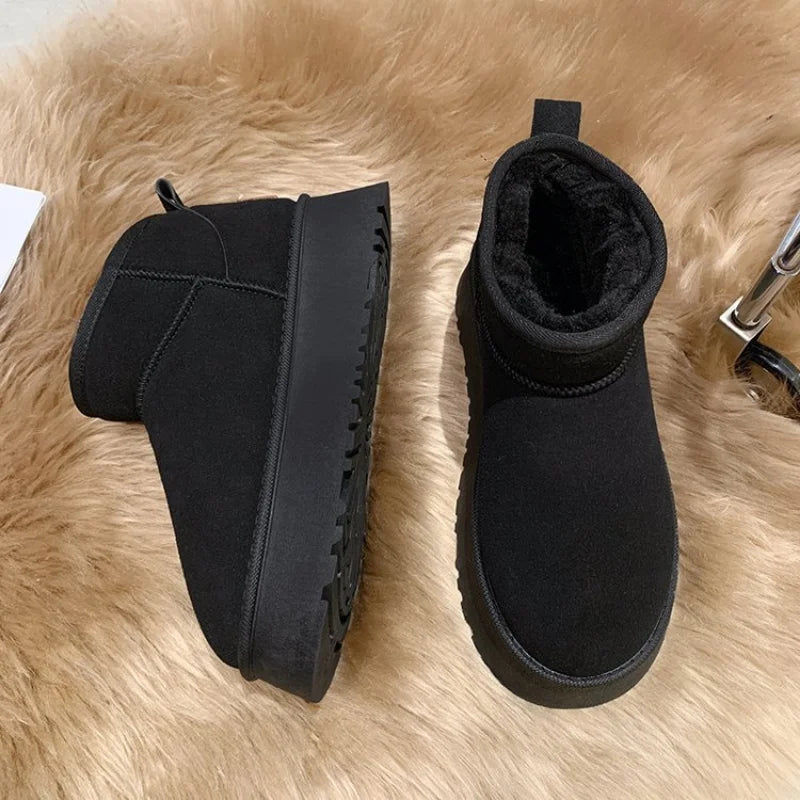 Thickened Fluff Women's Snow Boots Comfortable Warm Ankle Boots Women Winter Ladies Shoes Chunky-Dollar Bargains Online Shopping Australia