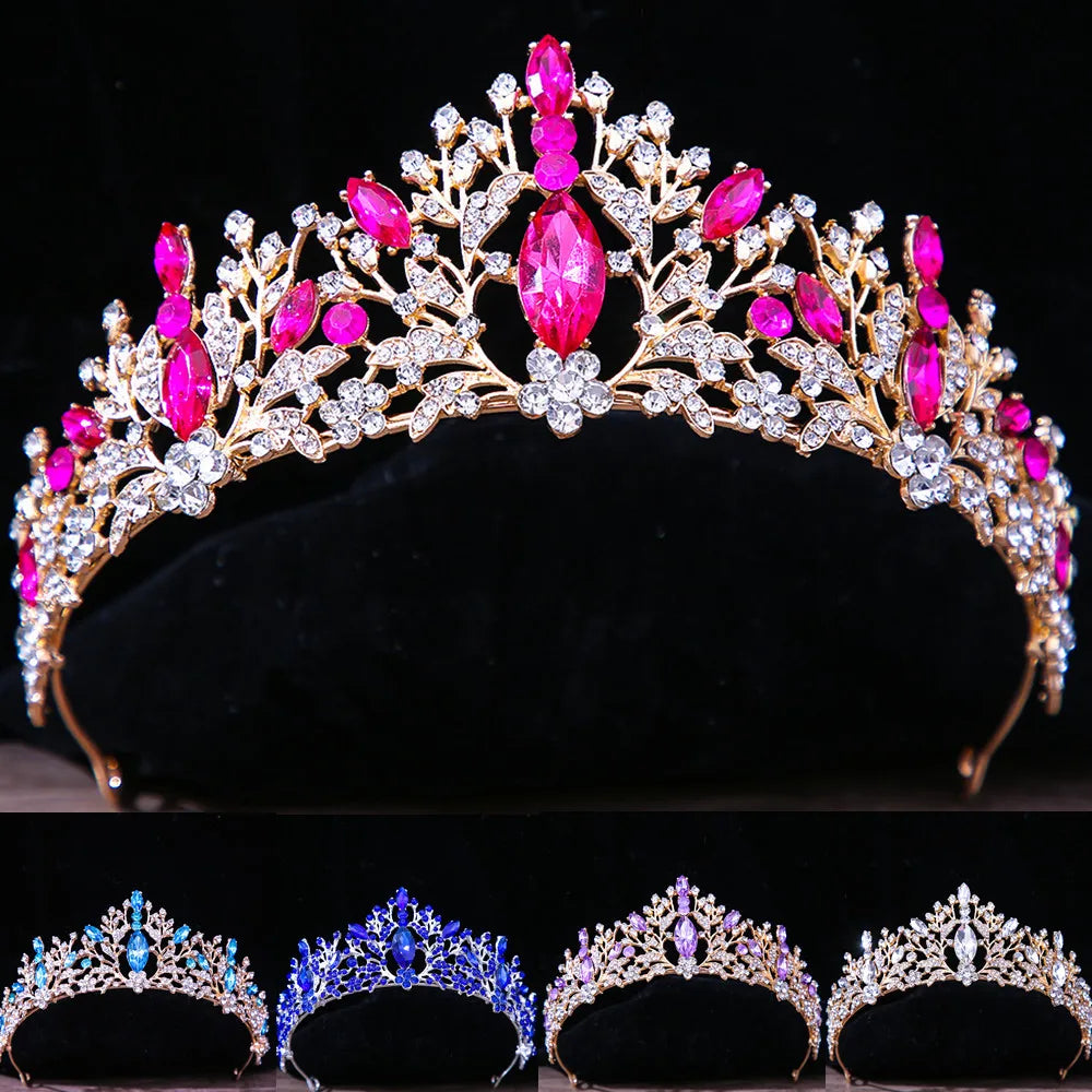 Vintage Princess Queen Bridal Crown Headwear Crystal Tiara For Women Wedding Crown Hair Dress Accessories Jewelry