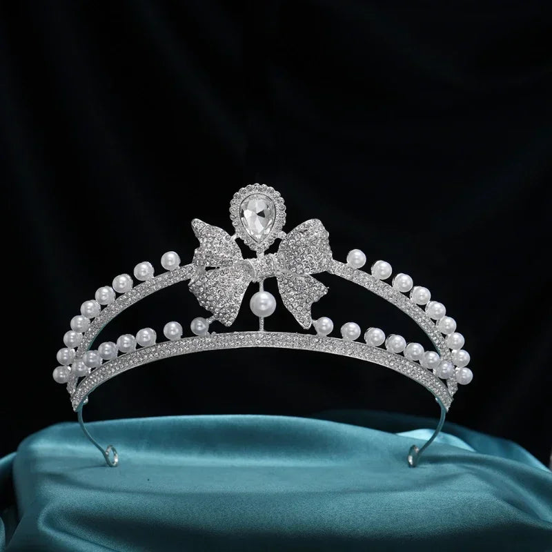 Crown Leaves Waterdrop Tiara Wedding Accessories Ladies Artificial Rhinestone Party Princess Elf Tiara Accessories