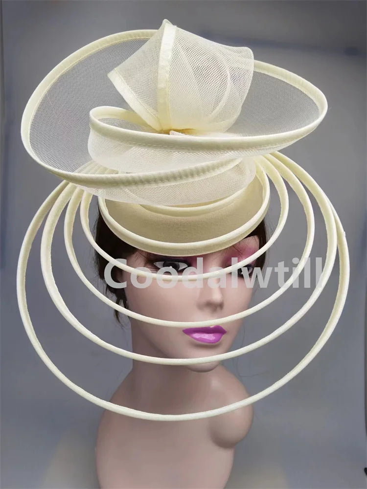 Royal Ascot Luxury Fascinator Hat Women Wedding Headpiece Mesh Hat Formal Event Pillbox Fascinator Hats Ladies Mariage Millinery-Dollar Bargains Online Shopping Australia