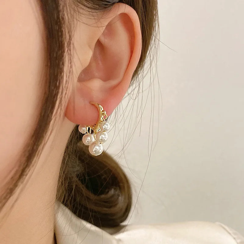 Simple Temperament Circle Pearl Earrings Fashion Small Versatile Earrings Women's Jewelry-Dollar Bargains Online Shopping Australia