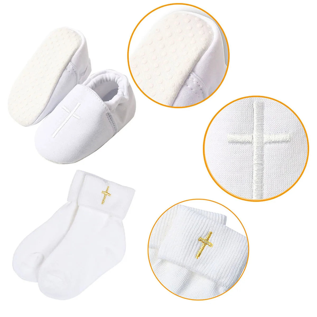 Baby Boys Christening Romper Newborn White One-Pieces Short Sleeve Summer Clothes Baptism Gift with Hat + Shoes + Socks 4PCS