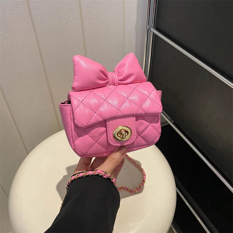 Mini Designer Luxury Shoulder Bag Toddler Princess Baby Girls Pink Bow Handbag Little Girl Cute Crossbody Purse-Dollar Bargains Online Shopping Australia