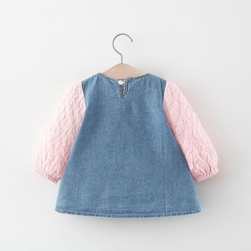 Newborn baby Girls Spring fall clothes Outfits Bow Denim Dress costume for toddler baby Girl cloth 1 year Birthday Dresses dress-Dollar Bargains Online Shopping Australia