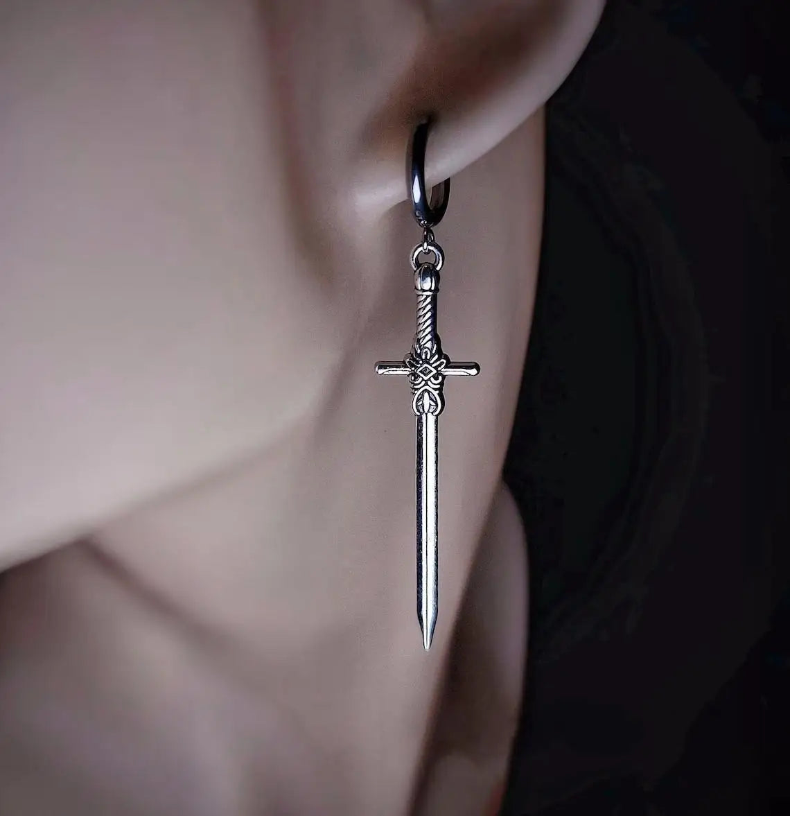 Gothic Vintage Sword Earrings For Women Man Fashion Cool Punk Rock Party Jewelry Accessories Gift Fantasy Cross Dagger Ear Hooks-Dollar Bargains Online Shopping Australia