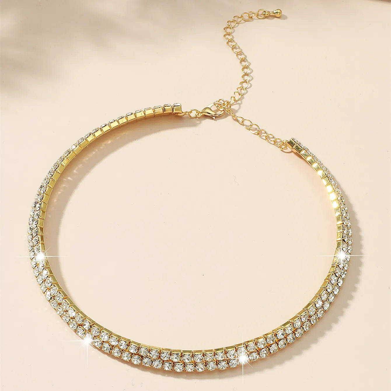 Sparkling Silver Color Crystal Collar Chain Choker Necklace Bridal Women Wedding Party Diamante Rhinestone Choker Jewelry Gifts-Dollar Bargains Online Shopping Australia