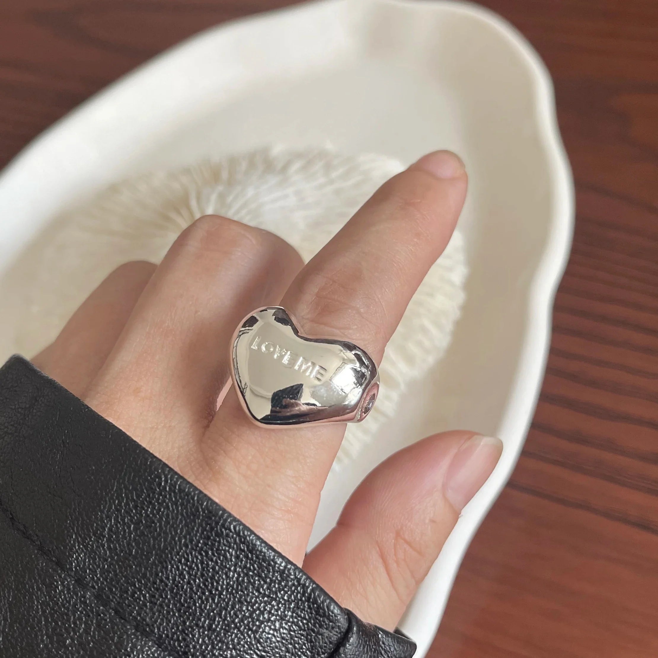 Sterling Silver String Ring For Women Heart Jewelry Finger Open Handmade Shinning Rings Allergy For Birthday Gift-Dollar Bargains Online Shopping Australia