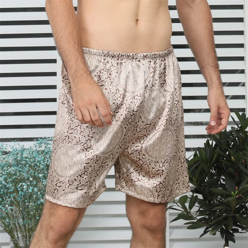 Men Casual Home Nightwear Satin Pajamas Shorts Pyjamas Sleep Bottoms Boxers Short Pants Lounge Homewear-Dollar Bargains Online Shopping Australia