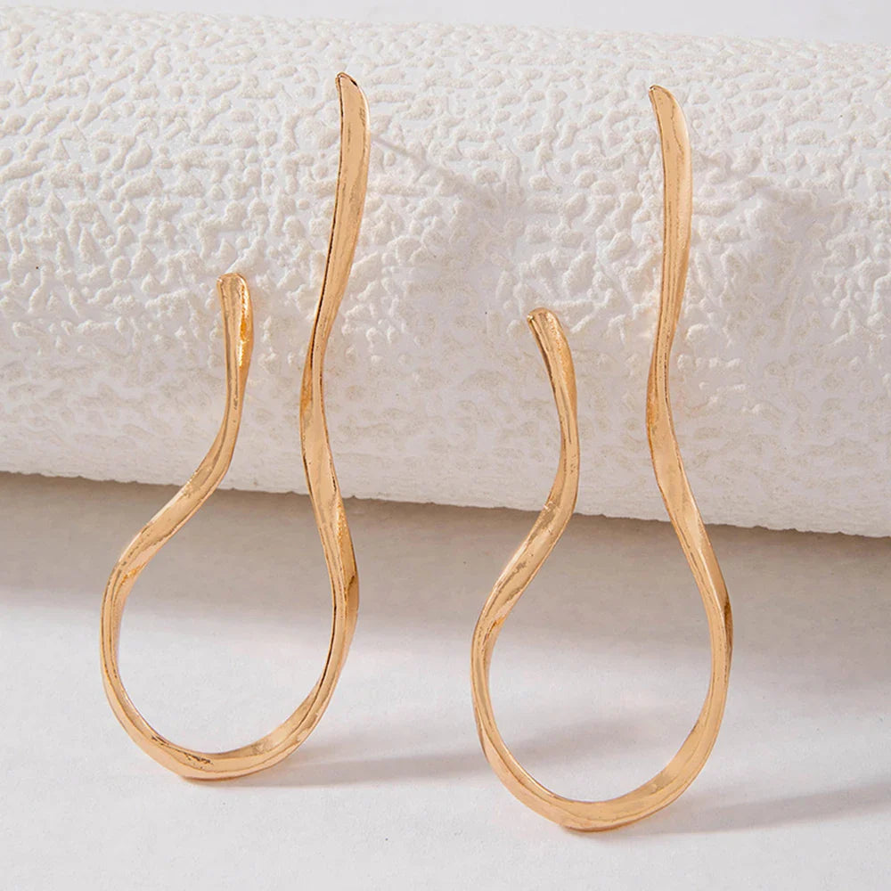 Exaggerated Irregular Lines Big Dangle Earrings for Women Minimalist Asymmetric Twisted Personalized Accessories Fashion Jewelry-Dollar Bargains Online Shopping Australia