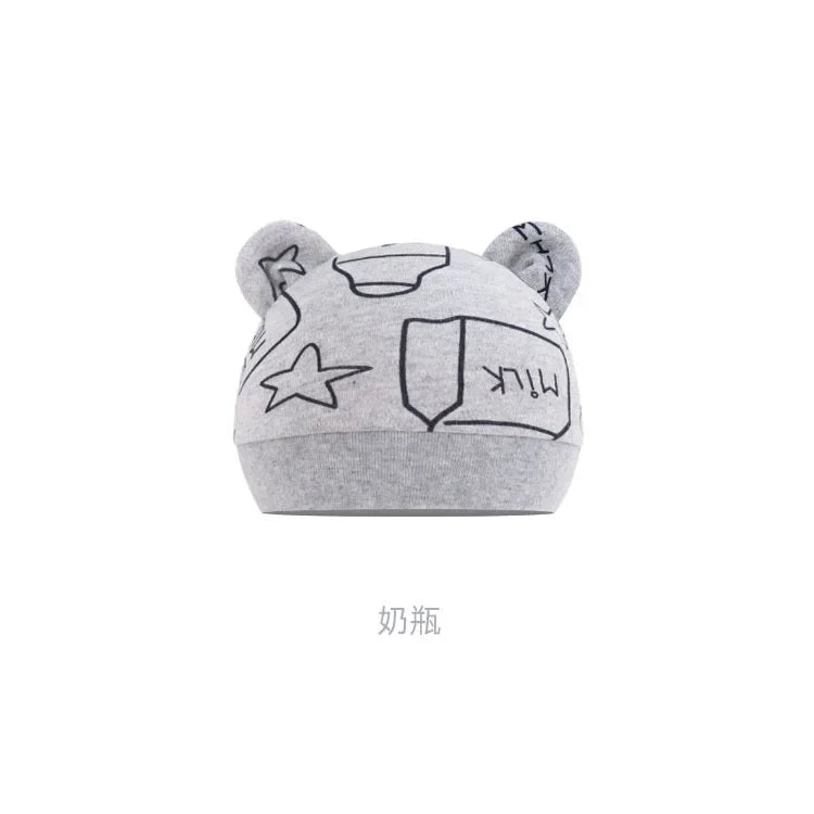 5pcs Baby Cartoon Anti-scratch Gloves Hat Foot Cover Set Handguard Cotton Mittens Beanie Socks Kit for Infant Newborn Headwear-Dollar Bargains Online Shopping Australia