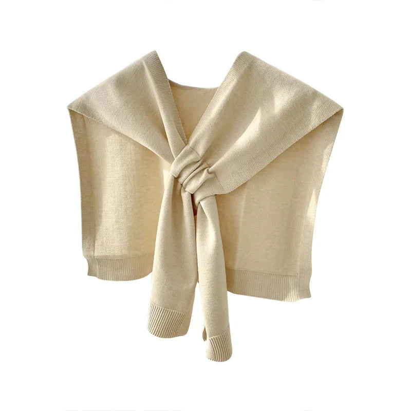 Knitted Solid Color Small Cross Shawl Women's Office Air-Conditioned Room Neck Guard Decorative Small Vest False Collar