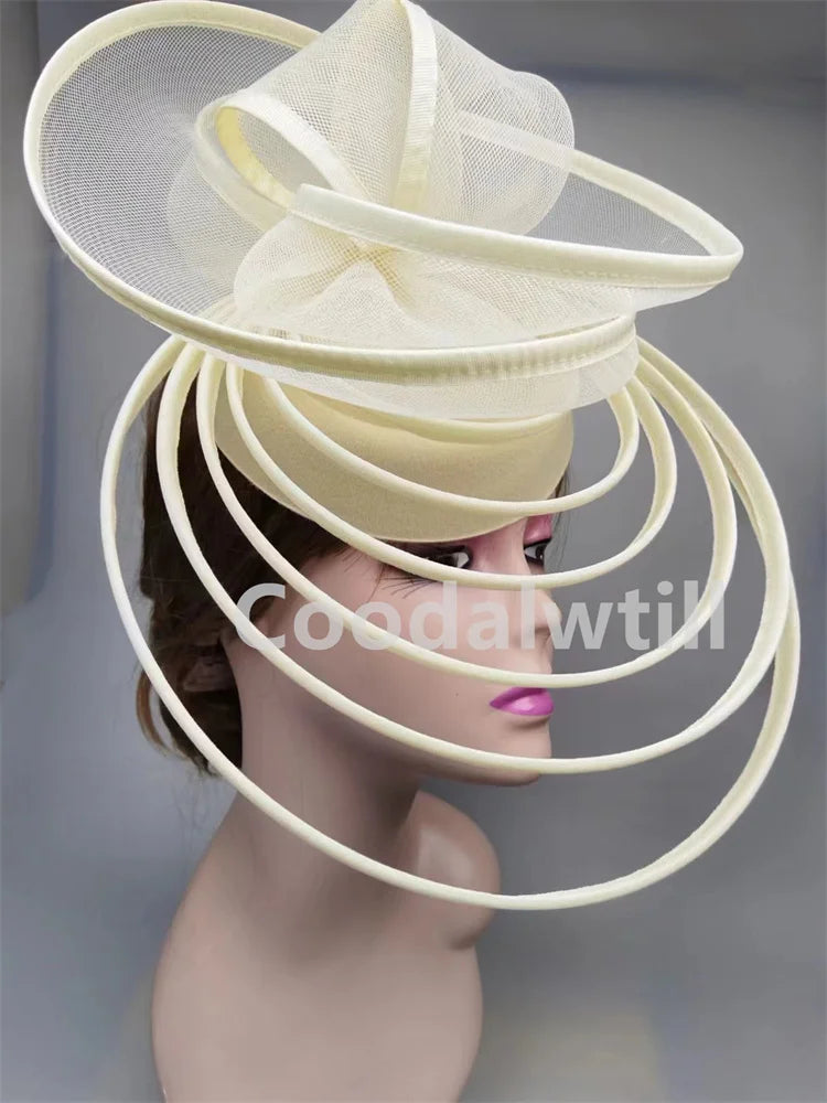 Royal Ascot Luxury Fascinator Hat Women Wedding Headpiece Mesh Hat Formal Event Pillbox Fascinator Hats Ladies Mariage Millinery-Dollar Bargains Online Shopping Australia
