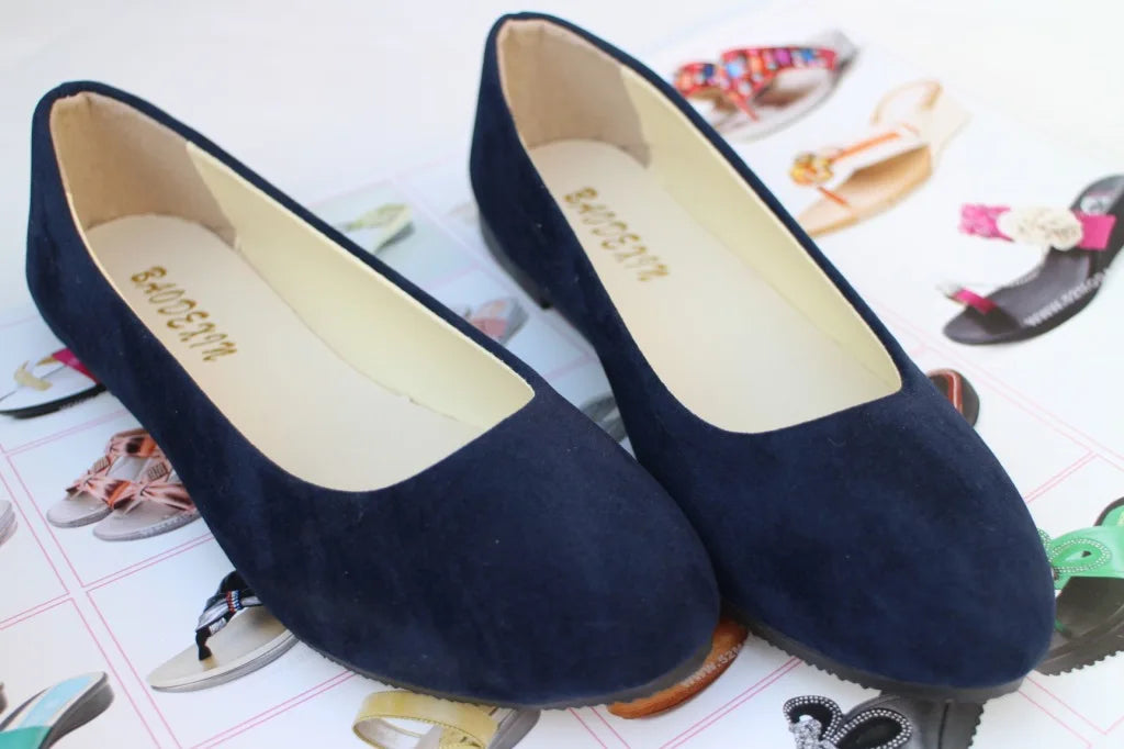 Women Flats Slip on Flat Shoe Candy Color Pointed Toe Female Loafers Plus Size Shoes Woman Spring Faux Suede Ladies Ballet Flats-Dollar Bargains Online Shopping Australia