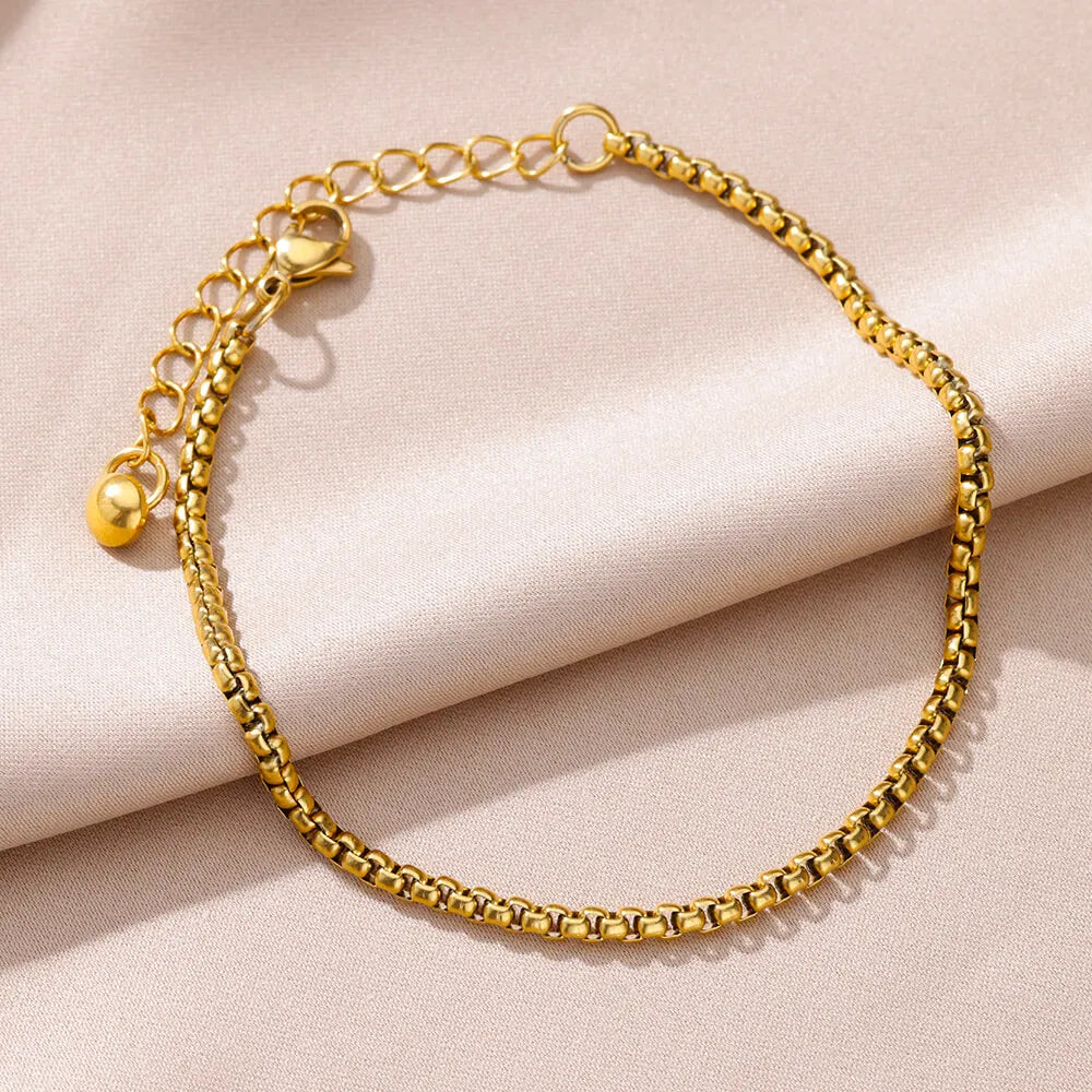 Anklets for Women Summer Beach Accessories Stainless Steel Imitation Pearl Chain Anklet Gold Color Leg Bracelets Bodychain Gifts-Dollar Bargains Online Shopping Australia