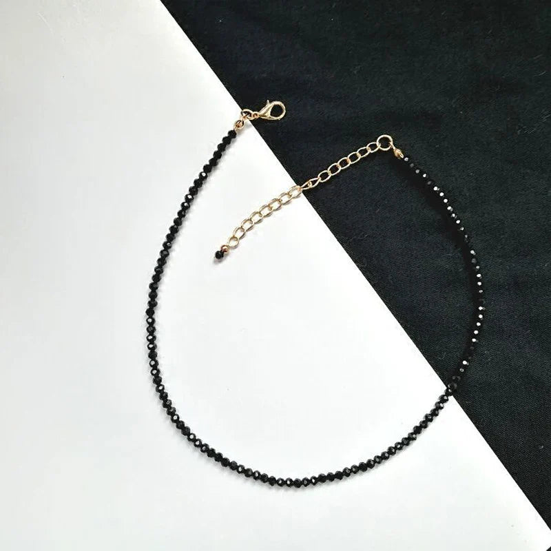 Simple Black Beads Short Necklace Female Jewelry Women Choker