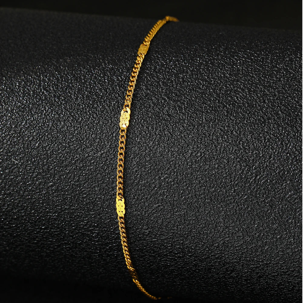 Stainless Steel Anklet Light Luxury Sequin Chain Fine Delicate Anklet For Women Jewelry-Dollar Bargains Online Shopping Australia