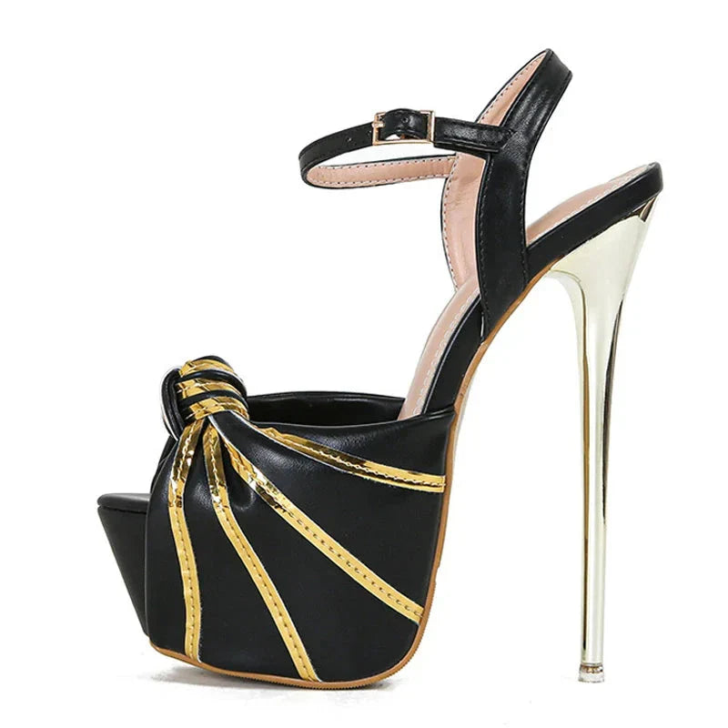 Women Sexy Stiletto Platform Sandals Fashion Design Pleated Open Toe Extreme High Heels Banquet Party Shoes-Dollar Bargains Online Shopping Australia
