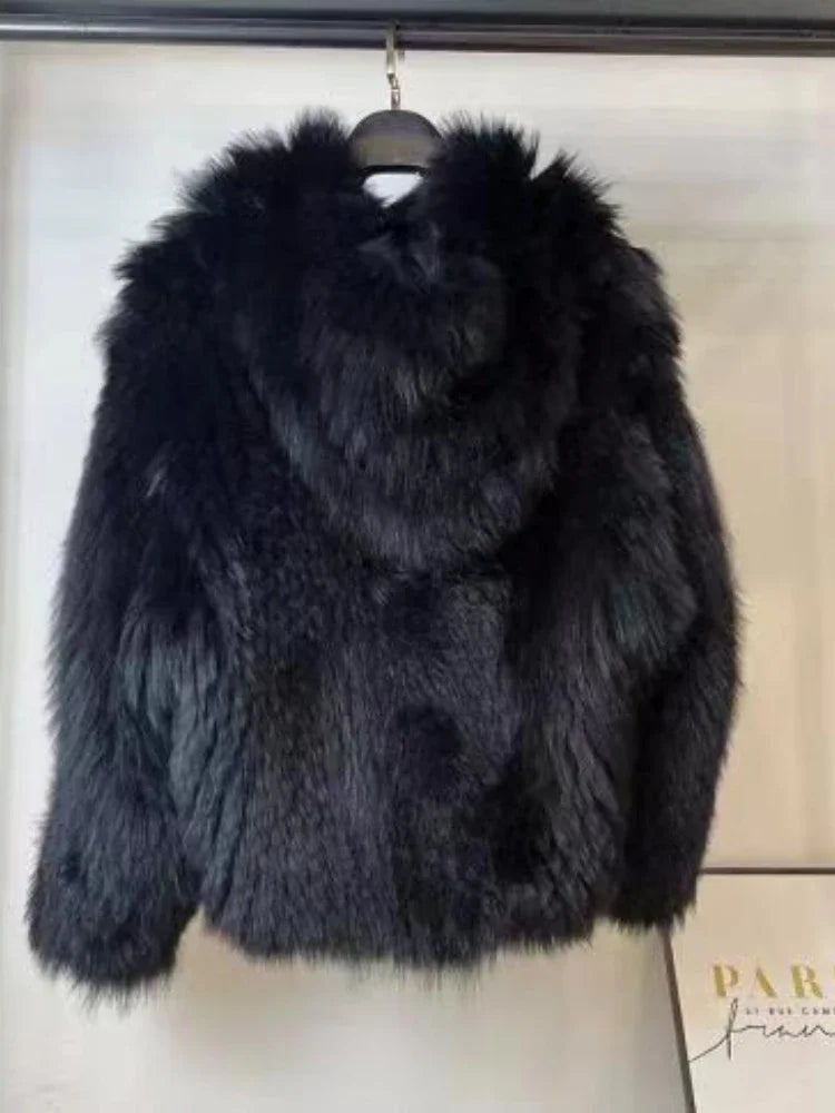Winter Jackets Faux Fur Coat Women Korean Coat Hooded Fur Jacket-Dollar Bargains Online Shopping Australia