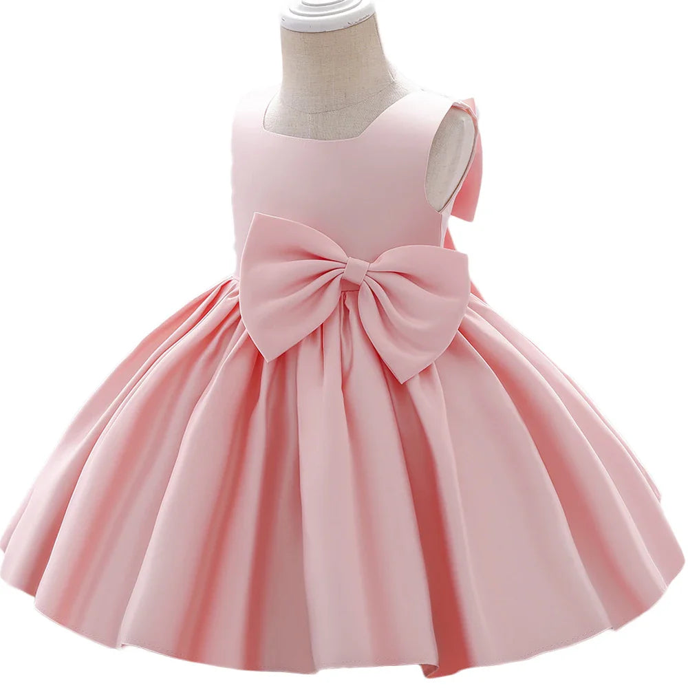 Flower Baby Girls Wedding Birthday Bownot Dresses Clothing Toddler Kids Princess Party Ball Gown Dress Costume-Dollar Bargains Online Shopping Australia