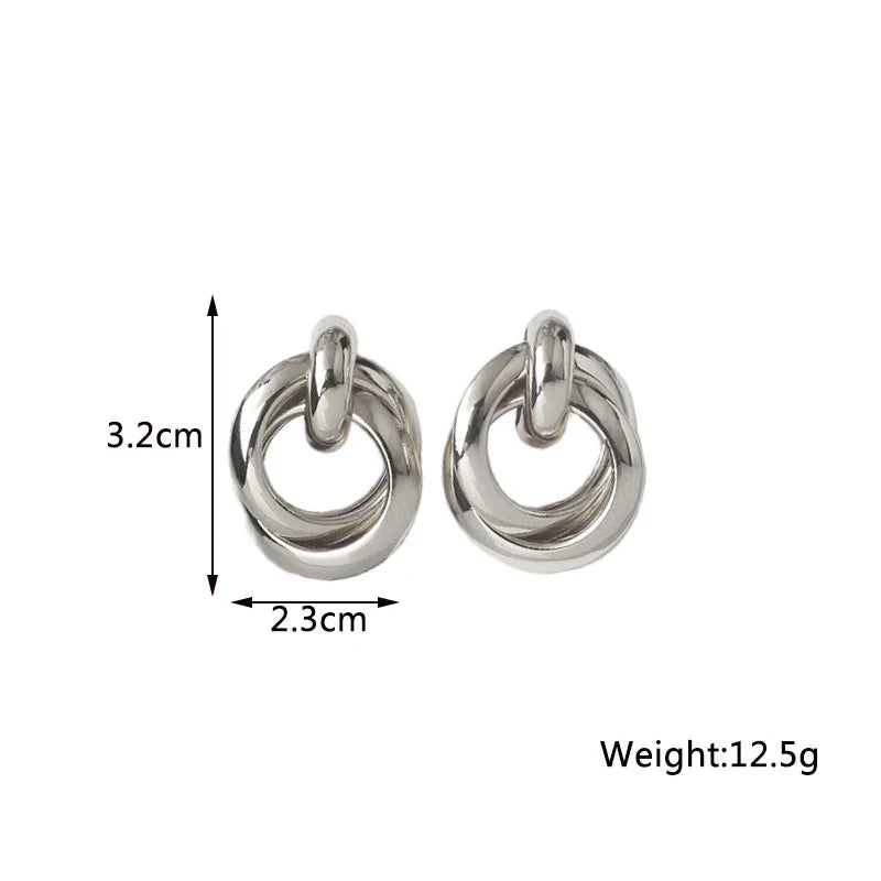 Twist Stud Earrings Gold Color Metal Women Earrings Rotating Spiral Unusual Earrings for Ladies European Jewelry-Dollar Bargains Online Shopping Australia