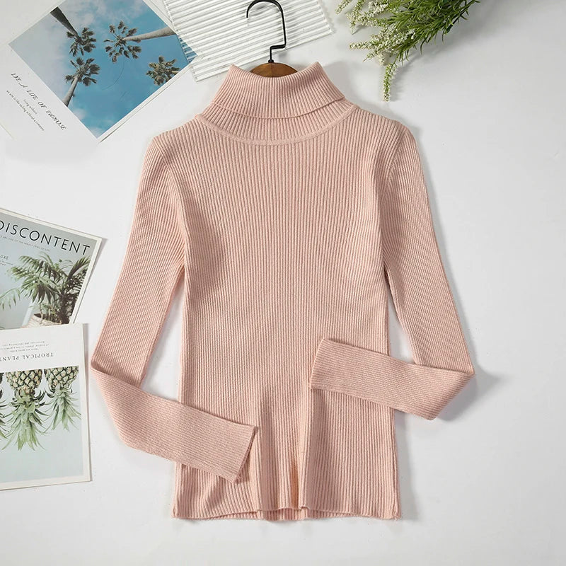 Women Turtleneck Sweater Knitted Soft Pullovers cashmere Jumpers Basic Solid Soft Sweaters Women Autumn Winter Casual Top-Dollar Bargains Online Shopping Australia