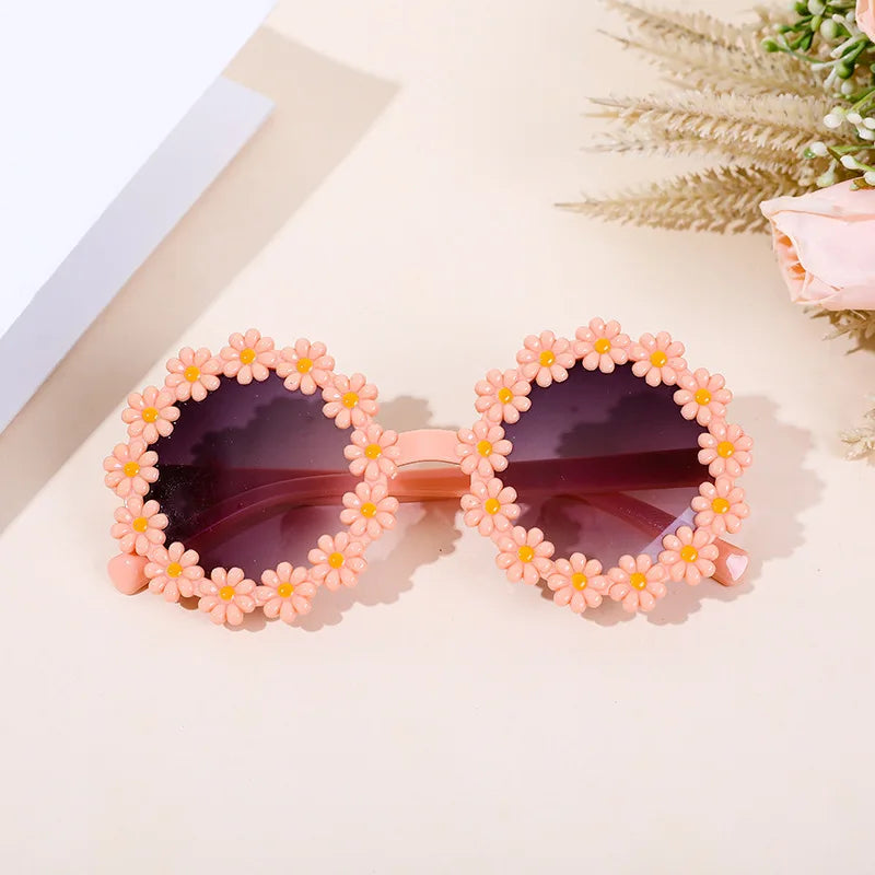 Children Fashion Trendy Sun Flower Sunglasses Cute Lovely Daisy Shape Sun Glasses for Boys Girls Kids Party Eyewear UV400 Shades-Dollar Bargains Online Shopping Australia