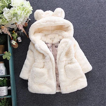 Baby Girls Jacket Warm Faux Fur Coat For Girls Christmas Princess Plush Children Clothing-Dollar Bargains Online Shopping Australia
