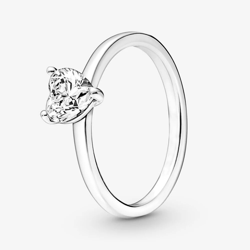 925 Silver Stackable Love Heart Crown Ring For Women Original Silver 925 Rings Brand Jewelry Gift