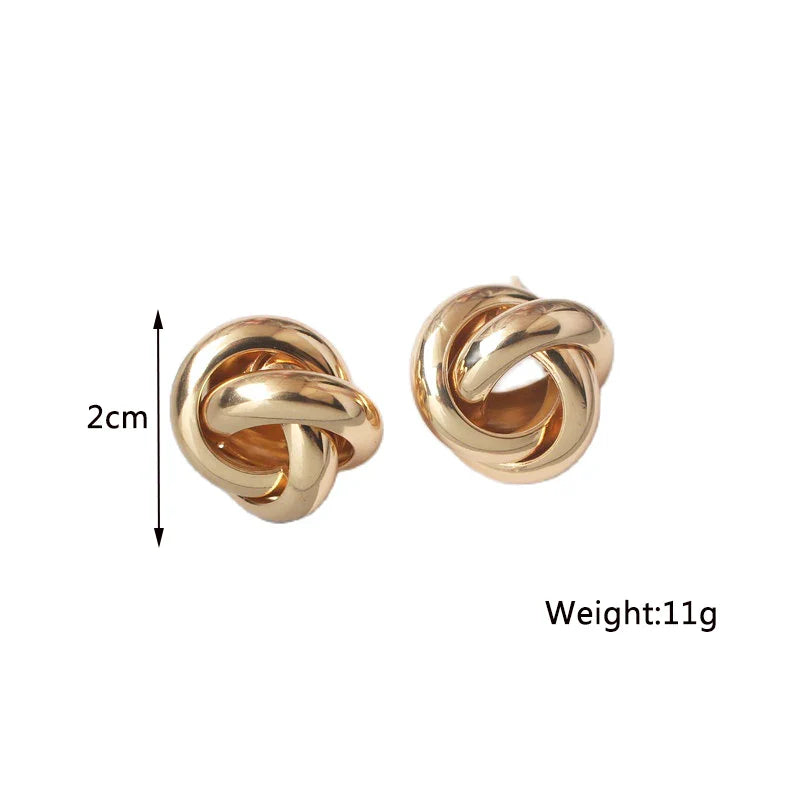 Twist Stud Earrings Gold Color Metal Women Earrings Rotating Spiral Unusual Earrings for Ladies European Jewelry-Dollar Bargains Online Shopping Australia
