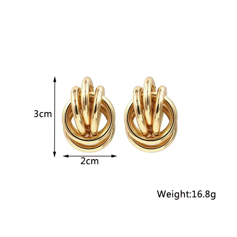 Twist Stud Earrings Gold Color Metal Women Earrings Rotating Spiral Unusual Earrings for Ladies European Jewelry-Dollar Bargains Online Shopping Australia
