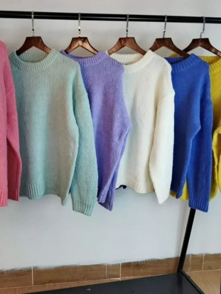 Women Sweater Womens Winter Sweaters Pullover Female Knitting Long Sleeve Loose Knitted Outerwear