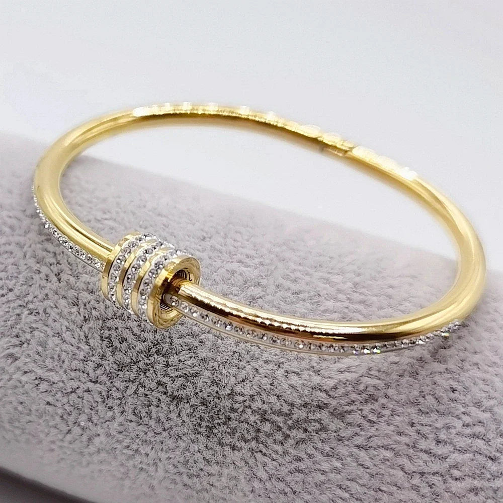 classic fashion titanium steel bracelet rotating openings, women stainless steel pretty waist gold-plated bracelet 3 color-Dollar Bargains Online Shopping Australia