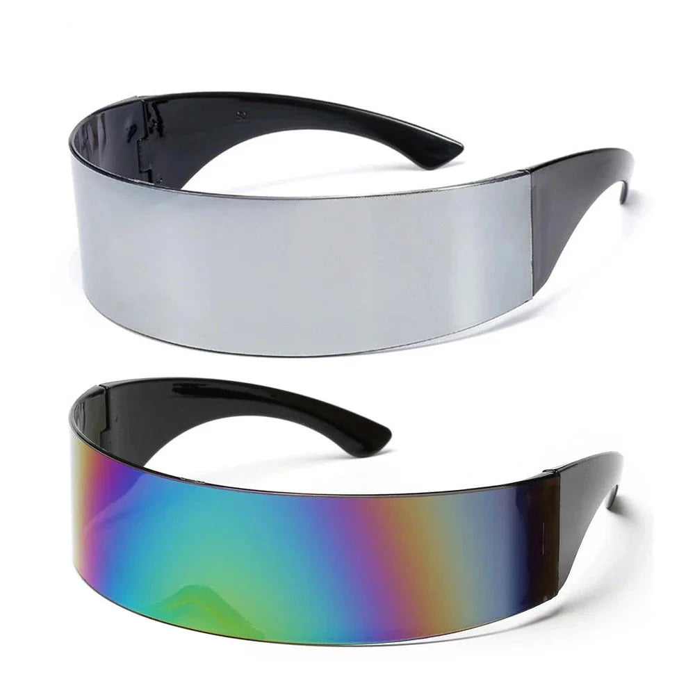 Women Future Technology Sunglasses Y2K Laser Eyeglasses Anti UV400 One Peice Mirrored Lens Eyewear Glasses Men Glasses-Dollar Bargains Online Shopping Australia
