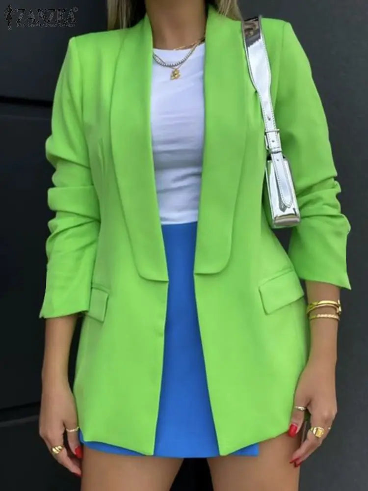 Women Office Long Sleeve Jacket Fashion Lapel Neck Blazers Solid Formal OL Suit Elegant-Dollar Bargains Online Shopping Australia