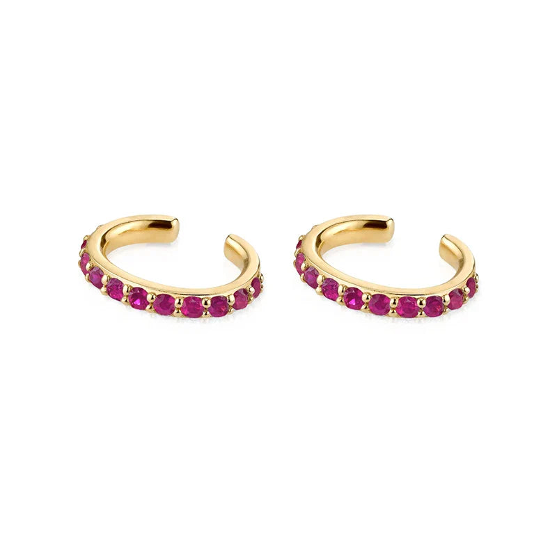 Gold Filled Stud Earrings Set For Women Ear Cuffs Colorful Zircon Dangle Hoop Earrings Fashion Party Jewelry-Dollar Bargains Online Shopping Australia