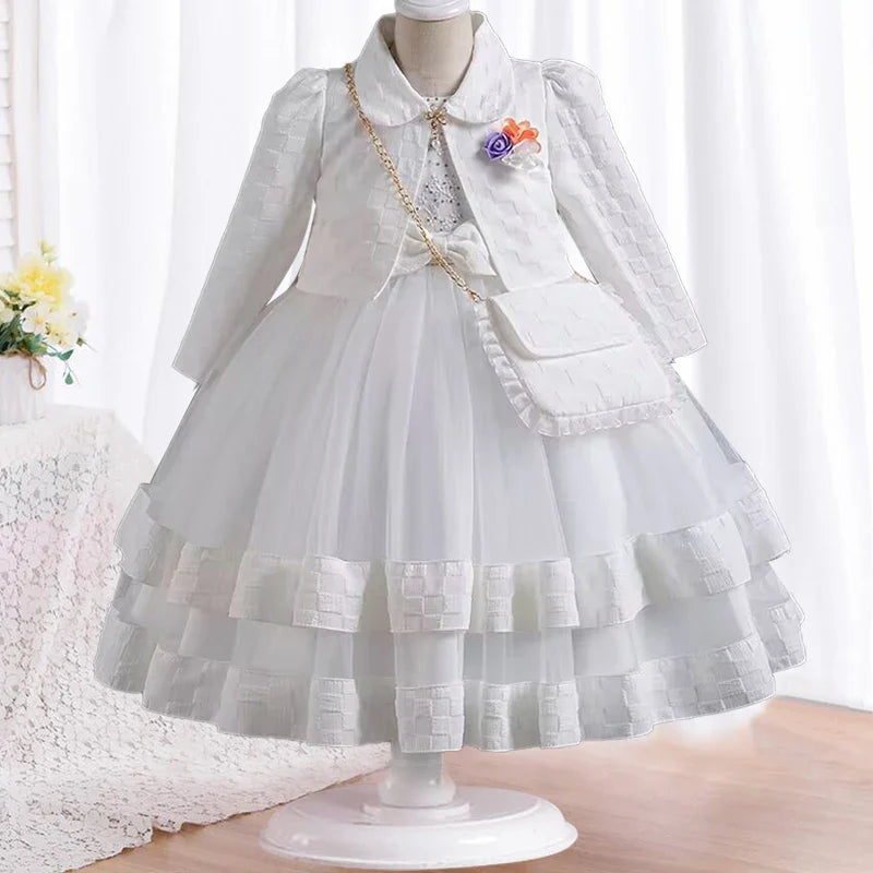 Dress Long sleeved Birthday Party Elegant Evening Dress Performance Fluffy Girl Princess Dress-Dollar Bargains Online Shopping Australia